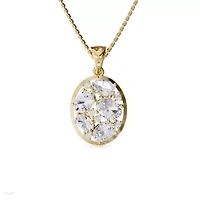 Lab Created 18k Vermeil Plated Silver 3.75 Ct Oval Cut Lab Grown Diamond Pendant Necklace 18"