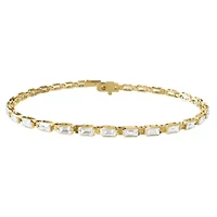 Lab Created 18k Vermeil Plated Silver 3.25 ct Radiant Cut Lab Grown Diamond tennis Bracelet 7"