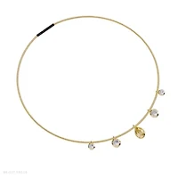 Lab Created 18k Vermeil Plated Silver 5 Ct Round & Pear Cut White & Yellow Lab Grown Diamond Pendant Necklace 18"