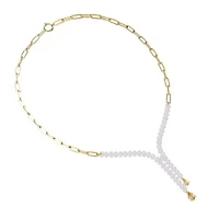Lab Created Sterling Silver Two-tone 4.15 Ct Pear Cut White & Yellow Lab Grown Diamond Drop Necklace 18"