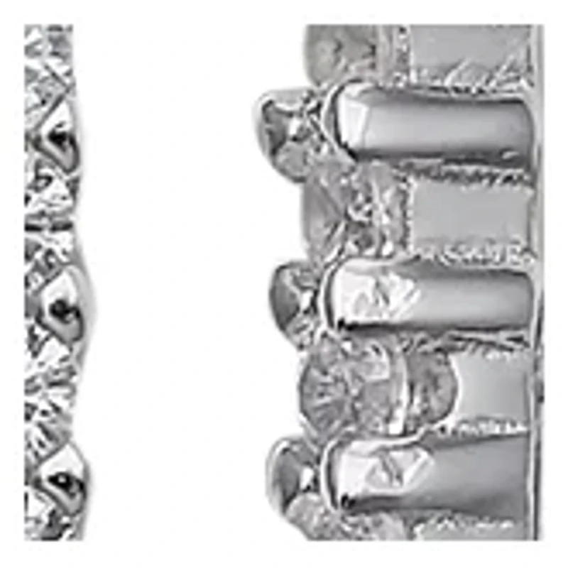 Sterling Silver Pavé Cubic Zirconia Bar Necklace and Stud Earring Set