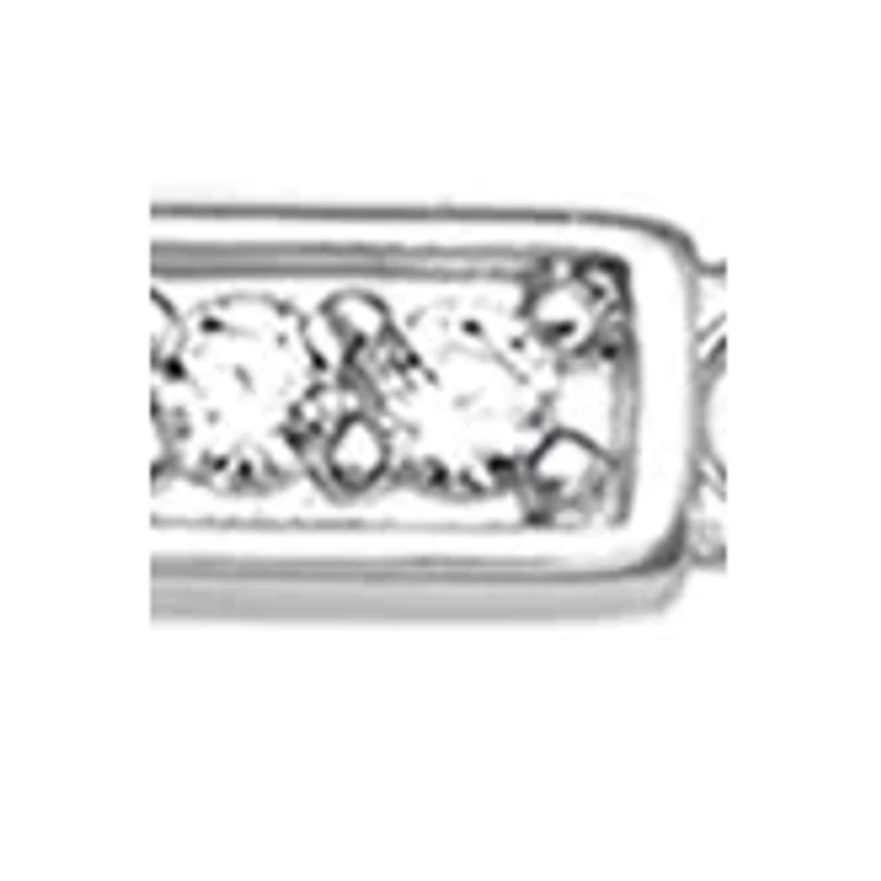 Sterling Silver Sideways Pavé Cubic Zirconia Cross Necklace