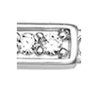 Sterling Silver Sideways Pavé Cubic Zirconia Cross Necklace