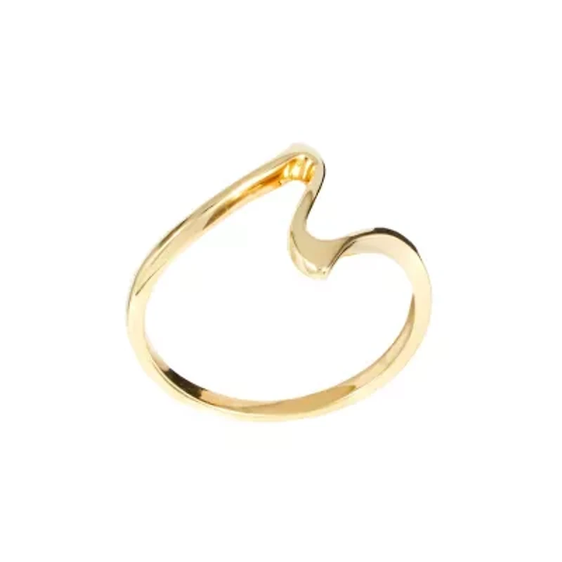 Gold Over Sterling Silver Abstract Zig Zag Ring