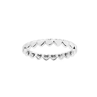 Sterling Silver Multi Mini Hearts Band Ring