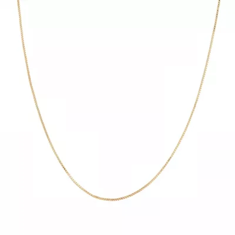 Gold Over Sterling Silver Box Chain Necklace