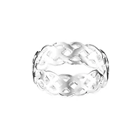 Siver Plated 7mm Thick Braided Ring