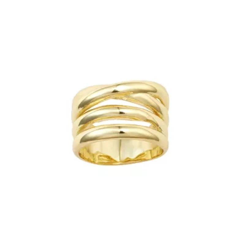 Gold Over Fine Silver Plated Layered Statement Ring Size 8
