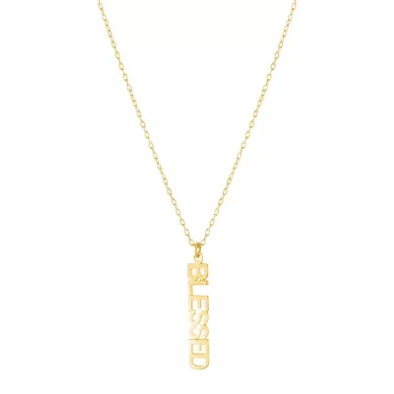 Gold Over Sterling Silver 16+2-in. Blessed Vertical Necklace