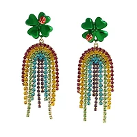 Paddy's Princess Shamrock Rainbow Chandelier Earrings