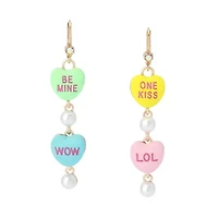 Sweetheart Mismatch Linear Earrings
