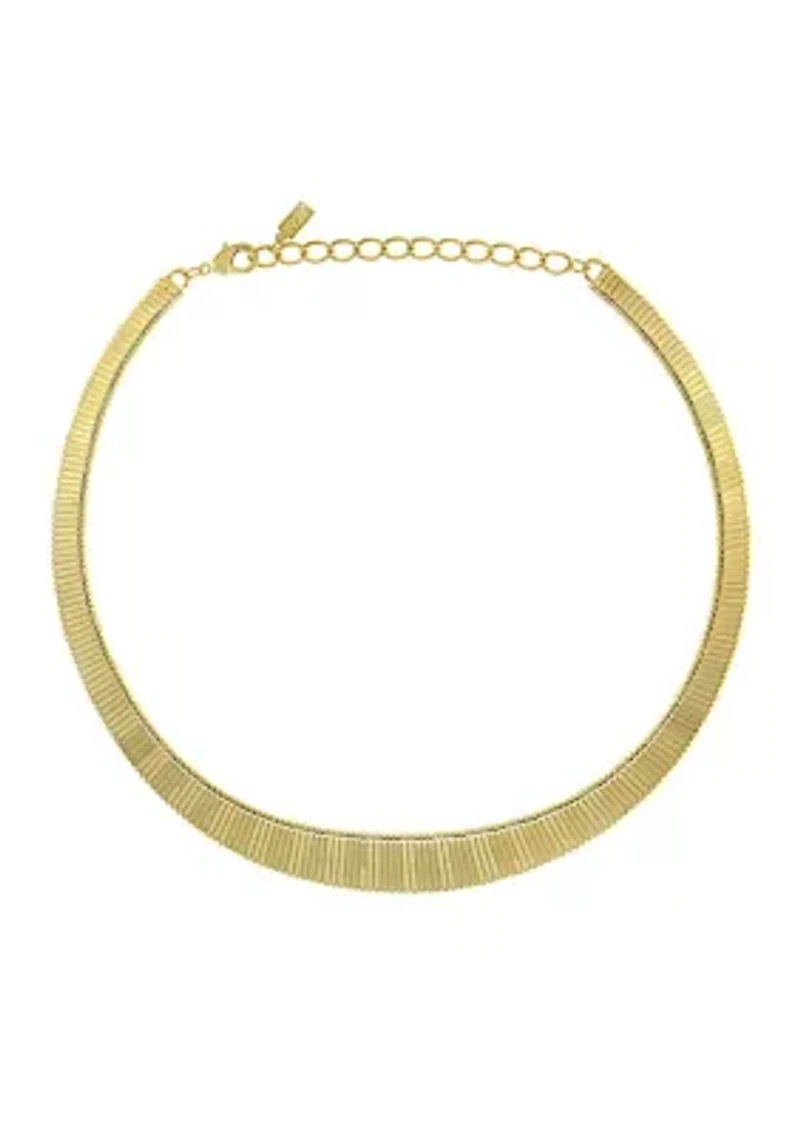14k Gold Dipped Collar Necklace 18"Adj.
