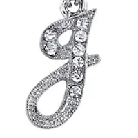 Silver Tone Crystal Initial Necklace