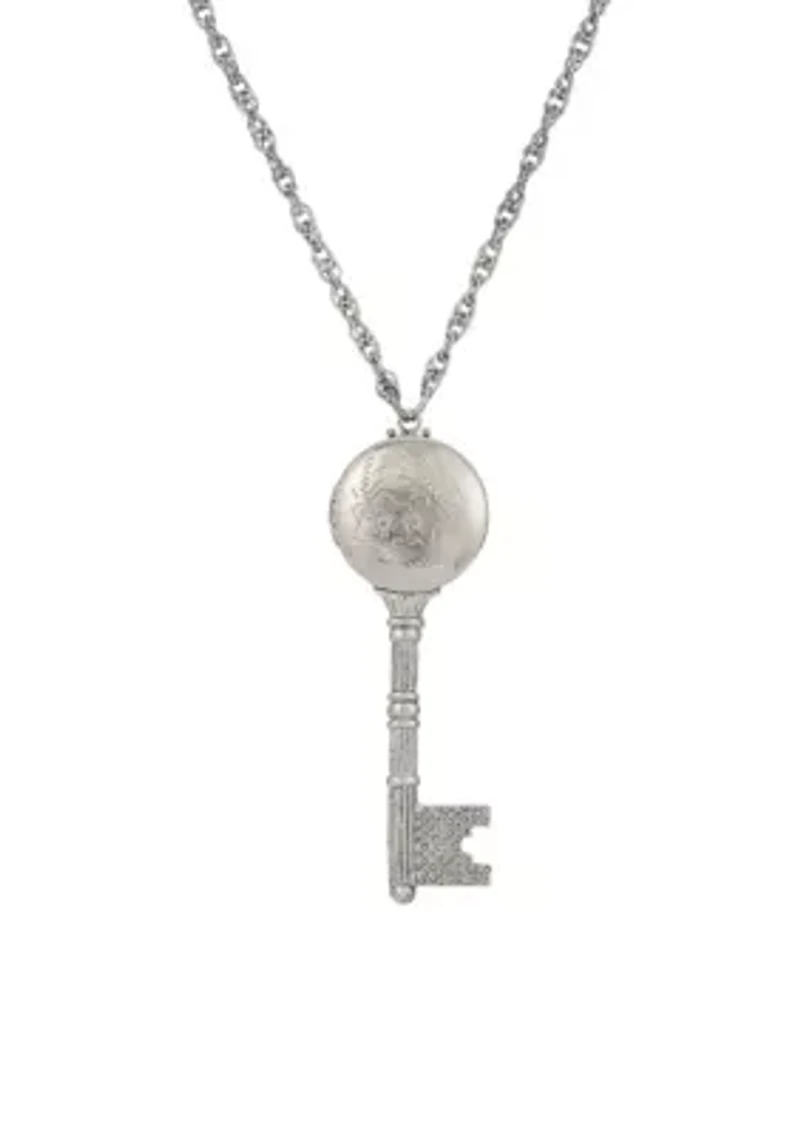 Key Locket Necklace 28"