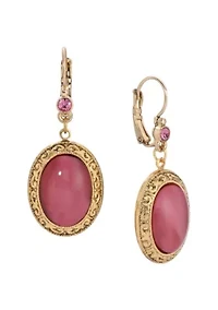Oval Moonstone Crystal Drop Earrings