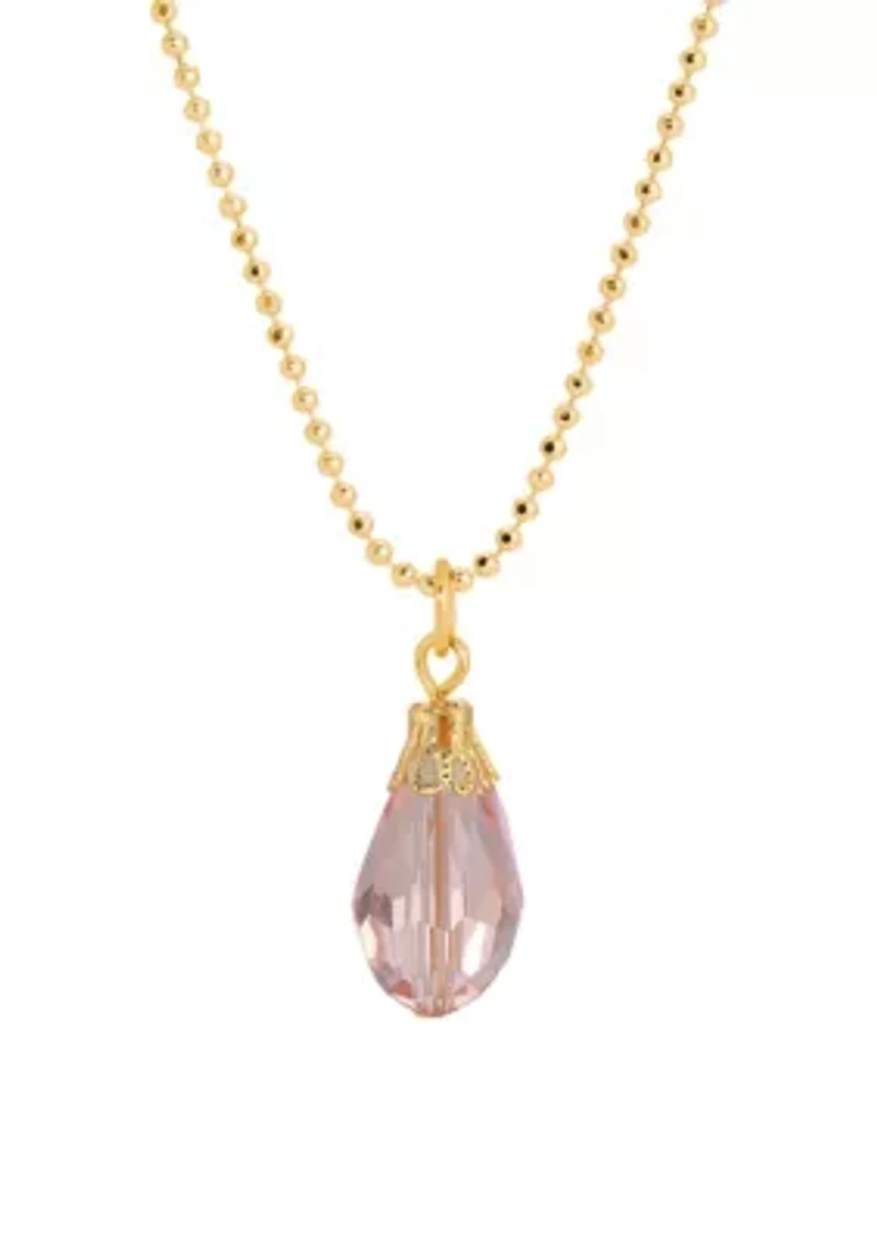 Teardrop Bead Ball Chain Necklace 16