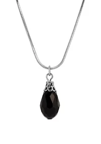 Silver Tone Teardrop Bead Necklace 16