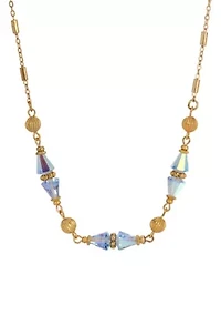 Gold Tone Bead Collar Necklace 16"
