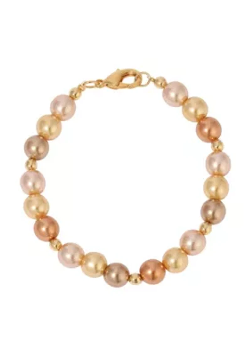 Multi Color Round Bead Bracelet