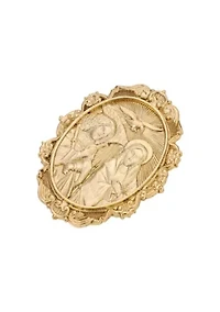Gold Tone Father Son & Holy Spirit Oval Pin