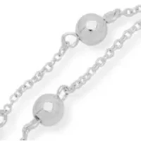 Silver Tone Double Strand Beaded Necklace