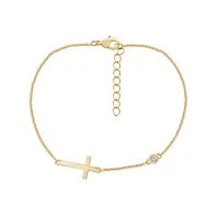 Lab Created Yellowgold Plated Brass Bracelet