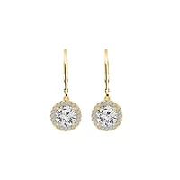 Lab Created Yellow Gold Clad Sterling Silver Earrings