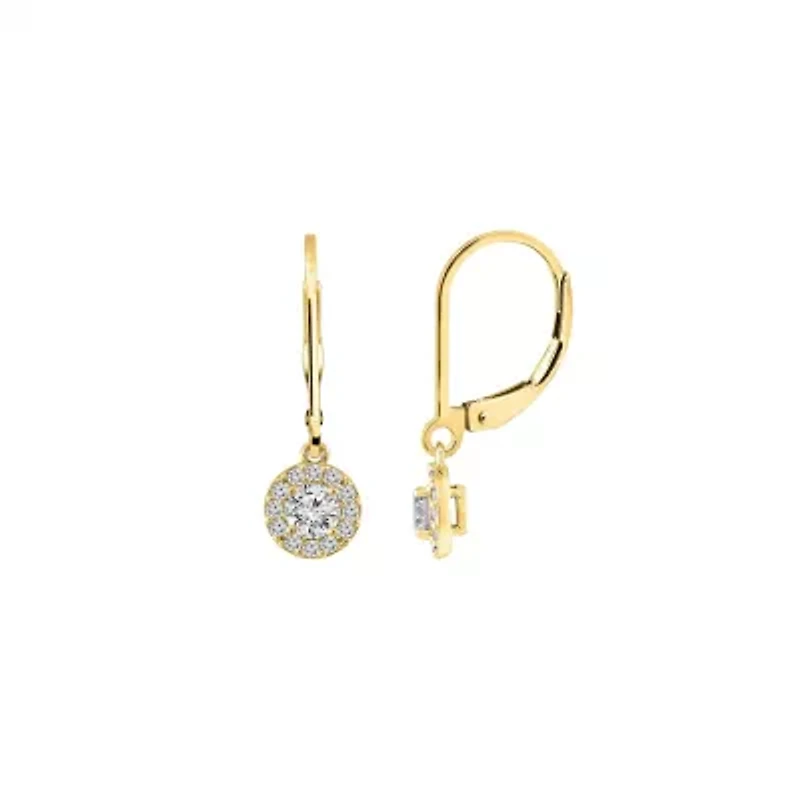Lab Created Yellow Gold Clad Sterling Silver Earrings