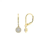 Lab Created Yellow Gold Clad Sterling Silver Earrings