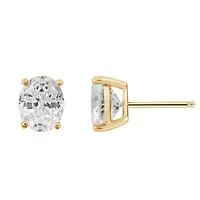 Lab Created Yellow Gold Clad Sterling Silver Earrings