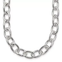 Sterling Silver Open Link Cable 8.50mm Necklace