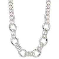 Sterling Silver Polished Flat Fancy Link Bracelet