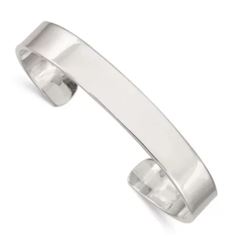 Sterling Silver 9.75mm Cuff Bangle Bracelet