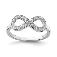 Sterling Silver Rhodium-plated Cubic Zirconia Infinity Ring