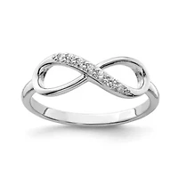 Sterling Silver Rhodium-plated Cubic Zirconia Infinity Ring