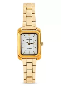 Tahari Adult Womens Analog Watch w Gold Case and Bracelet w Genuine Diamond at 12 Model# TAH5695