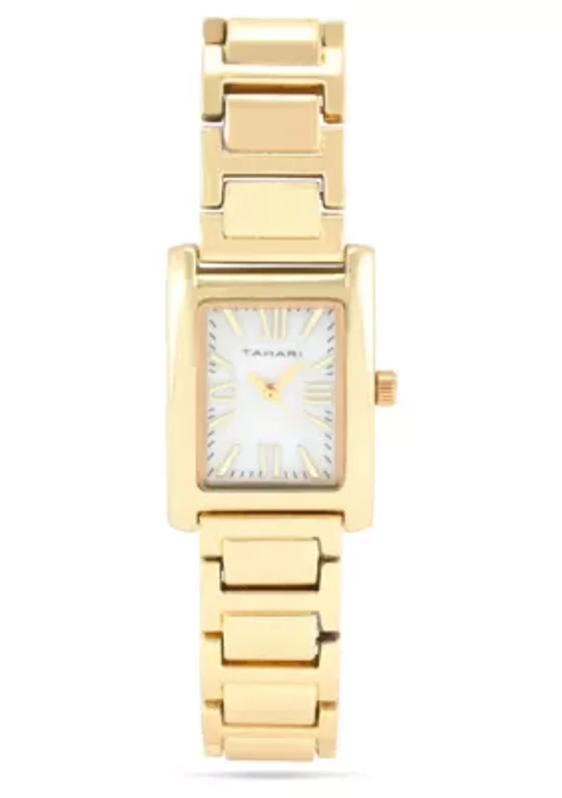Tahari Adult Womens Analog Watch w Gold Case and Bracelet Model# TAH5752
