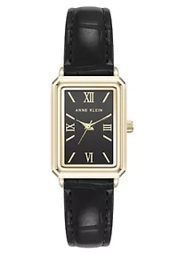 Anne Klein Women's Quartz Casual PU Leather and Gold-Tone Metal Alloy Watch