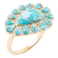 Durango Blue Turquoise Golden Statement Ring