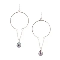 Pearl and Sterling Silver Earrings