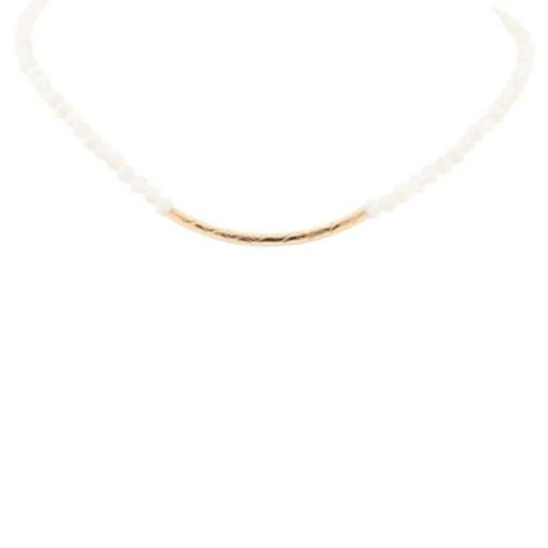 White Mother of Pearl Golden Bar Necklace