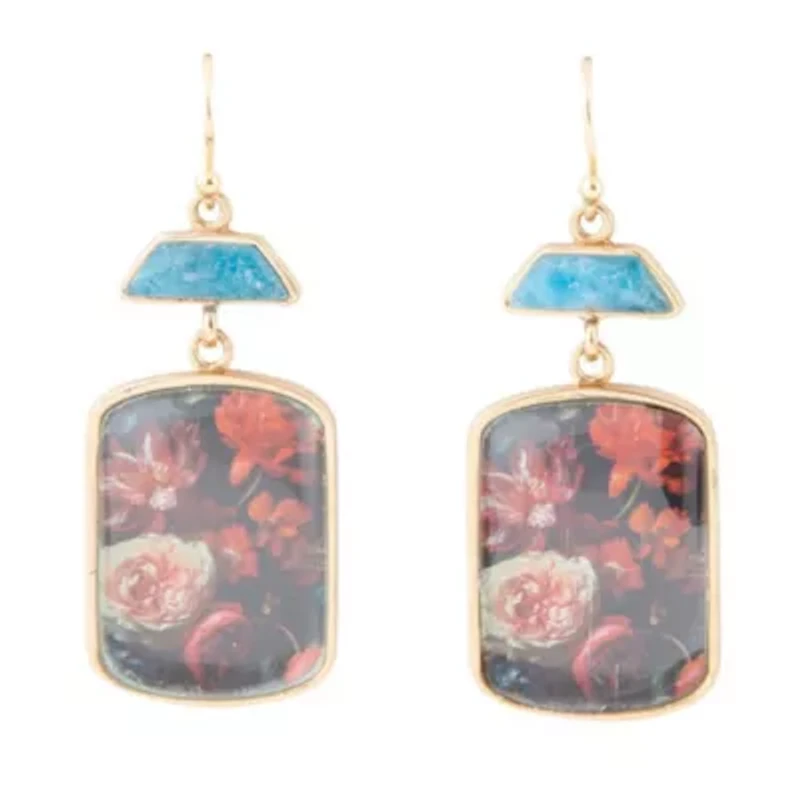 Scenic Golden Drop Earrings