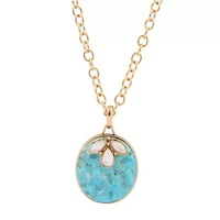 White Mother of Pearl Petal Golden Pendant Necklace