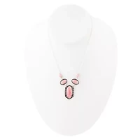 Shielded Rhodonite and Sterling Silver Necklace