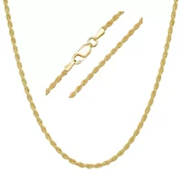Italian 14k Gold Over Silver 2mm Rope Chain Necklace - Unisex