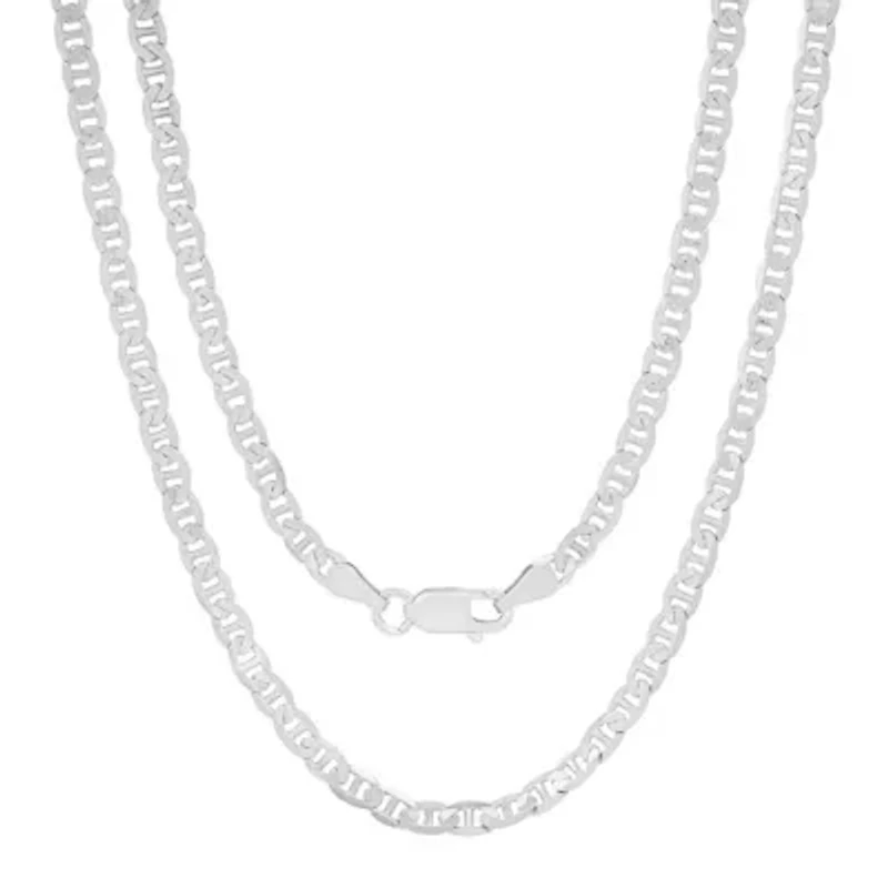 Italian Sterling Silver 3.3mm Mariner Chain Necklace - Unisex