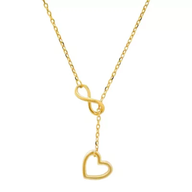 14k Gold Over Silver Infinity Heart Y Necklace