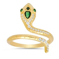 Lab Created Sterling Silver CZ Snake Ring