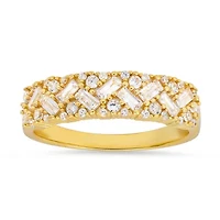 Lab Created Sterling Silver Baguette-cut CZ Ring