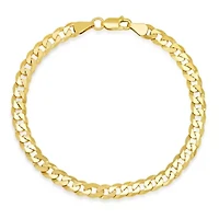 Mens 8.5" Italian 14k Gold Over Silver Miami Cuban Curb Chain Bracelet
